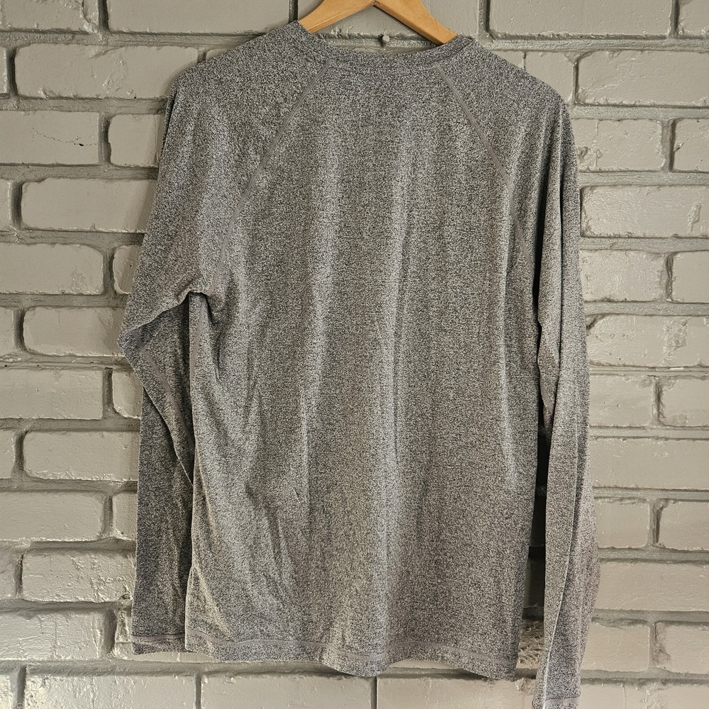 Rhone Mens Shirt Medium Reign Performance Long Sleeve Grey Heather Crew Neck - Picture 3 of 10